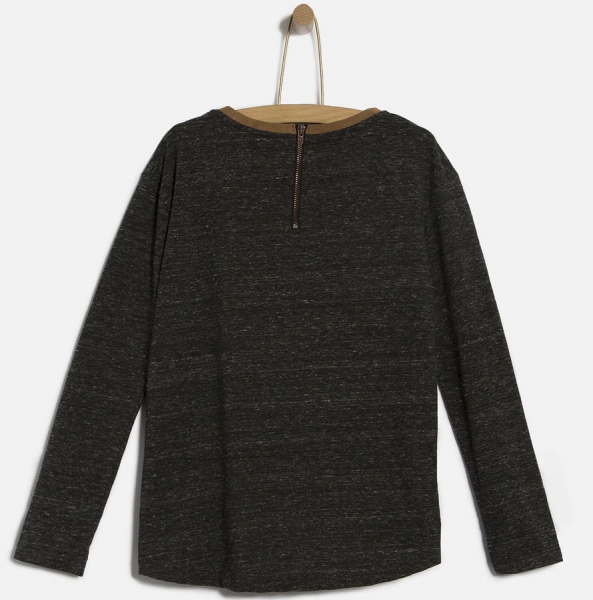 WAY by IKKS Wanderlust Langarmshirt gris chiné anthra foncé ---nur noch Größe M/176---